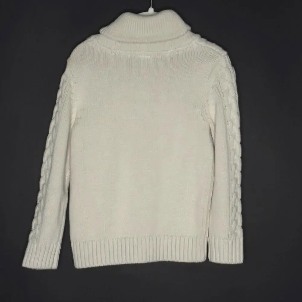 babyGap 3 Years NEW Cable Knit Collared Sweater Cream Tan Shawl Grandpa